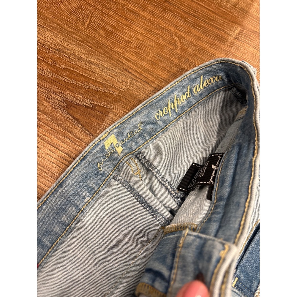 7 For All Mankind Cropped Alexa Jeans w/ Patch Pockets, Women's 27 Roxy Lights - Picture 11 of 11